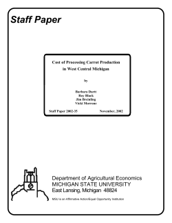Cost of Processing Carrot Production in West Central Michigan (Staff
