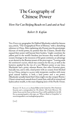 The Geography of Chinese Power: How Far Can Beijing Reach on