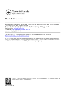 The Rhetorical Performances of the Civil Rights Memorial