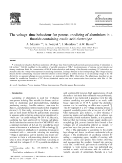 The voltage±time behaviour for porous anodizing of