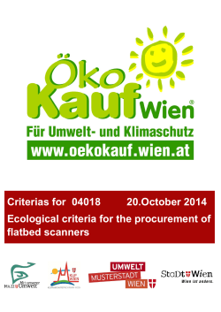 Ecological criteria for the procurement of flatbed scanners