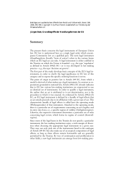 Summary - Max-Planck-Institut f&uuml;r ausl&auml;ndisches &ouml;ffentliches Recht