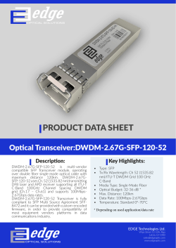 Multi-Vendor MSA Compatible DWDM-2.67G-SFP-120