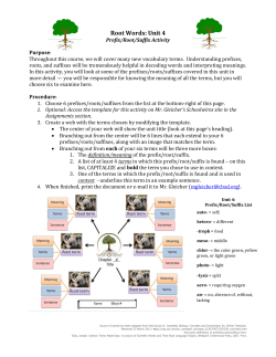 Root Words: Unit 4