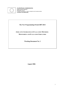 Discussion paper on indicators &ndash; annex