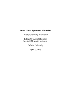 From Times Square to Timbuktu Wesley Granberg
