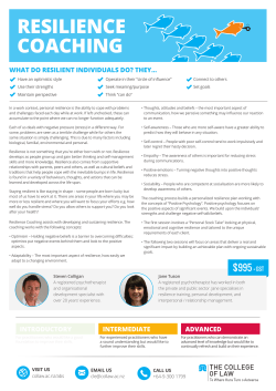 Resilience Coaching flye