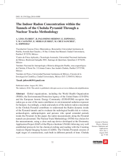 The Indoor Radon Concentration within the Tunnels of the Cholula