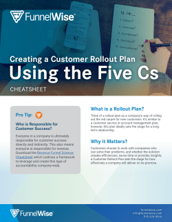 Creating a Customer Rollout Plan