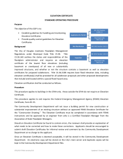 Elevation Certificate Standard Operating Procedures