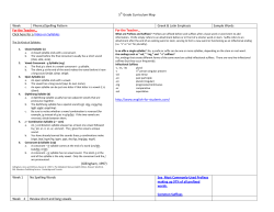 5th Grade Curriculum Map Week Phonics/Spelling Pattern Greek