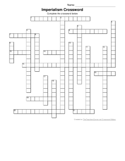 Imperialism Crossword