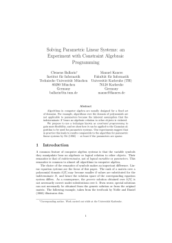 Solving Parametric Linear Systems: an Experiment with