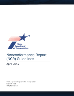 Nonconformance Report (NCR) Guidelines