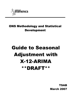 Guide to Seasonal Adjustment with X-12-ARIMA