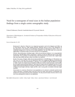 Need for a nomogram of renal sizes in the Indian population