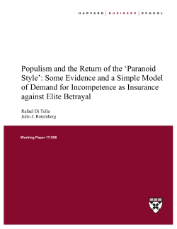 Populism and the Return of the `Paranoid Style`