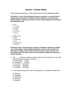 Section 1 Verbal Ability