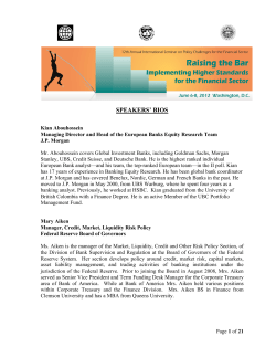 speakers` bios - World Bank Group