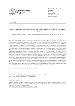 Active transport, physical activity, and body weight in adults: a