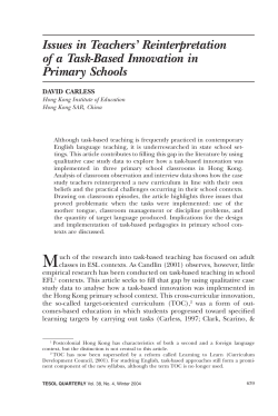 Issues in Teachers` Reinterpretation of a Task