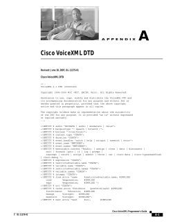 Appendix A, &ldquo;Cisco VoiceXML DTD&rdquo;
