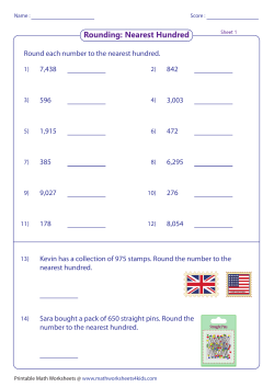 Round each number to the nearest hundred. Sara bought a pack of