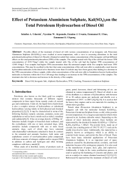 Effect of Potassium Aluminium Sulphate, Kal(SO4)