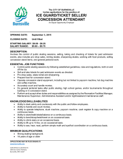 ICE GUARD/TICKET SELLER/ CONCESSION ATTENDANT