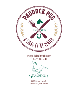 Menu - The Paddock Pub