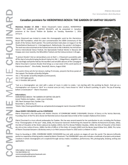 press release - Compagnie Marie Chouinard