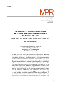 Music Performance Research Vol. 6: 1-38 2013