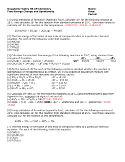 Free-Energy Change and Spontaneity Date