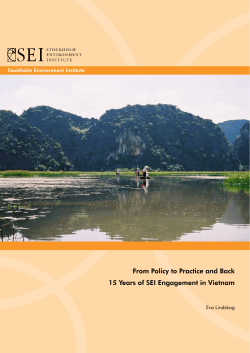 From Policy to Practice and Back 15 Years of SEI Engagement in