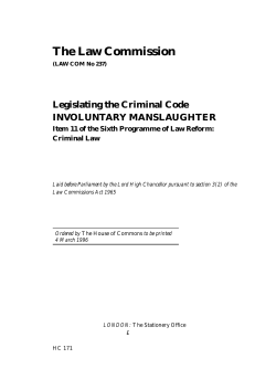Legislating the Criminal Code: Involuntary