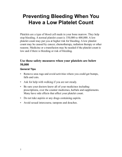 Preventing Bleeding When You Have a Low Platelet Count