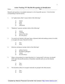 Sample HazMat Test - Potsdam Fire Department