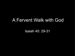 A Fervent Walk with God