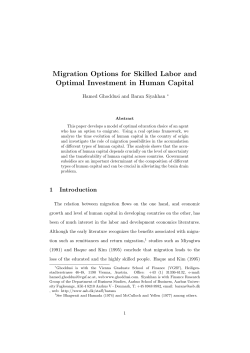 Migration Options for Skilled Labor and Optimal Investment in