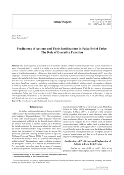 Other Papers Predictions of Actions and Their Justifications in False