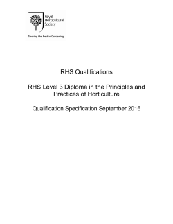 Qualification Specification for RHS Level 3 Diploma in the Principles