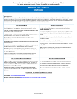 Developmentally Appropriate Practices for Physical Health