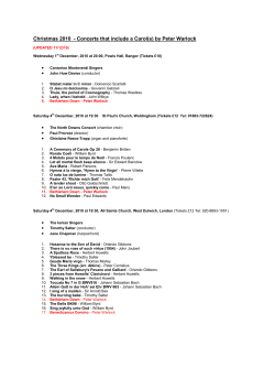 Christmas 2010 - Concerts that include a Carol(s) by Peter Warlock