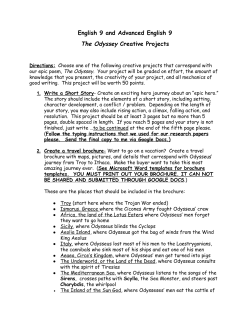 English 9 and Advanced English 9 The Odyssey Creative Projects