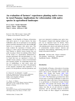 An evaluation of farmers` experiences planting native trees in rural
