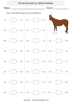 Divide Decimal by Whole Number Solve the