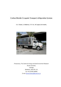 Carbon Dioxide Cryogenic Transport refrigeration