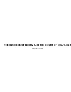 THE DUCHESS OF BERRY AND THE COURT OF CHARLES X