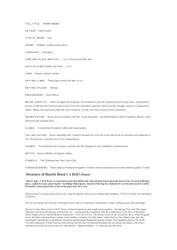 Structure of Henrik Ibsen`s A Doll`s house