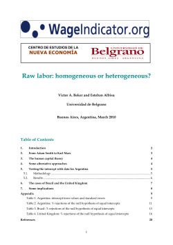 (2010). Raw labor: homogeneous or heterogeneous?